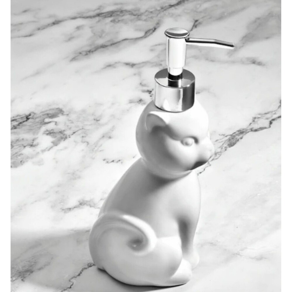 Ceramic Cat Soap Dispenser CAT LADY Soap Lotion Pump - Picture 3 of 5